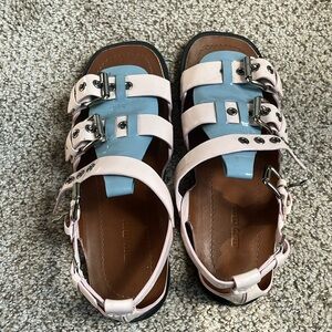 Miu Miu Pink and Blue Sandals